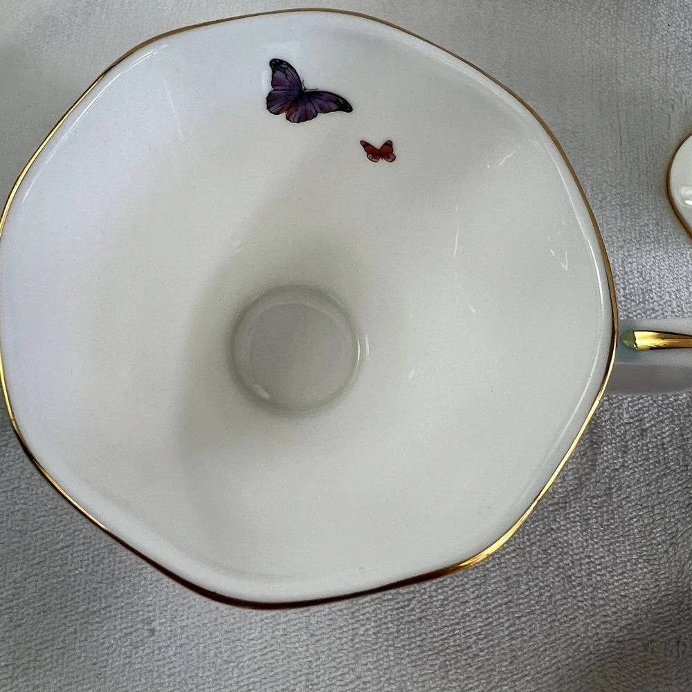 Royal Albert Miranda Kerr Friendship Teacup Saucer 8 Piece Set Floral Butterfly